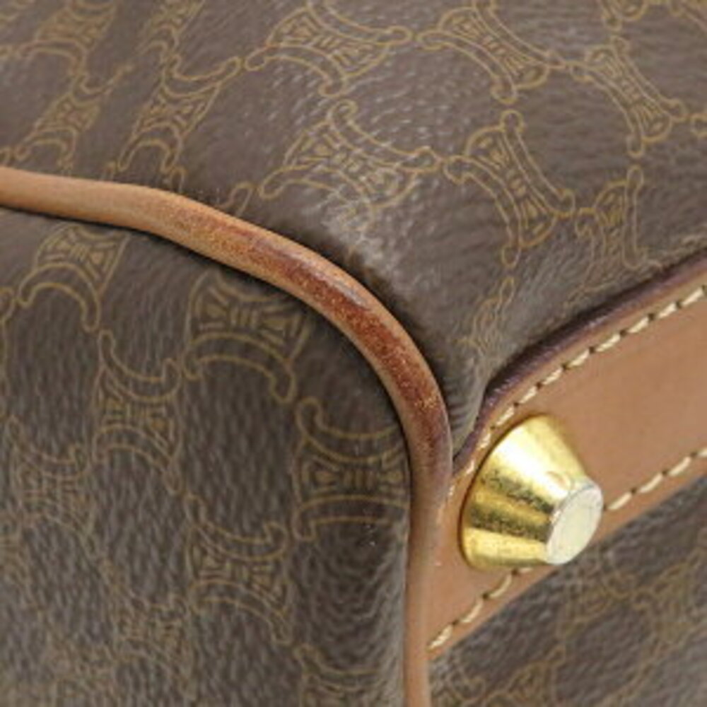 Celine logo Boston bag leather all over Triomphe handbag macadam brown - Picture 4 of 9